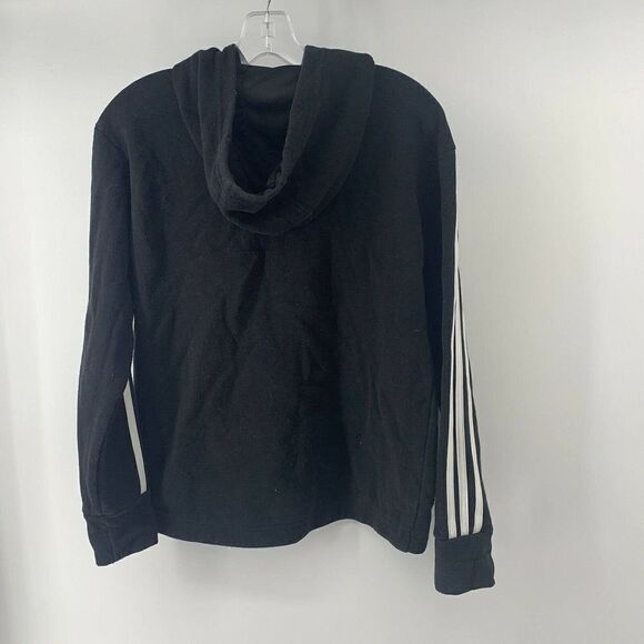 Adidas Hoodie Black Three Stripe Logo Medium - Picture 2 of 7